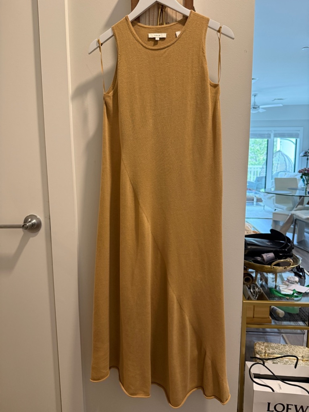 Vince Sleeveless Mustard Maxi Dress